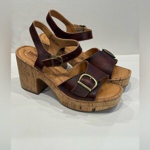 Born Browyn Leather Platform Sandals Women’s Size 8M Boho Earthy Minimalist